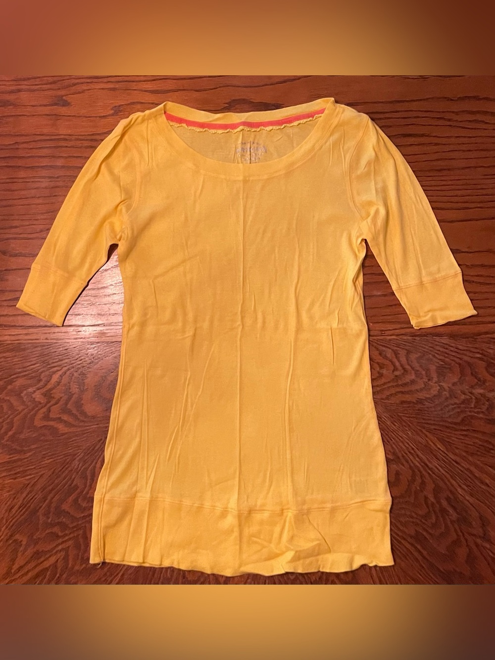 Arizona Jean Company Yellow Scoop Neck 3/4 Sleeve Top- Size XL